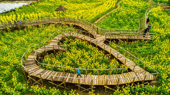 “心”型廊橋。廖濤 攝