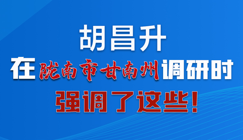 圖解|胡昌升在隴南市甘南州調(diào)研時強(qiáng)調(diào)了這些！