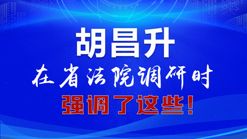 圖解|胡昌升在省法院調(diào)研時強調(diào)了這些！