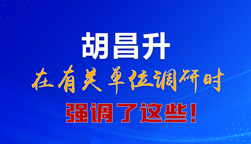 圖解|胡昌升在有關(guān)單位調(diào)研時強調(diào)了這些！