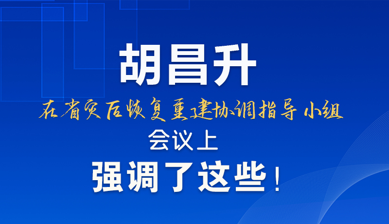 圖解|胡昌升在省災后恢復重建協(xié)調指導小組會議上強調了這些！