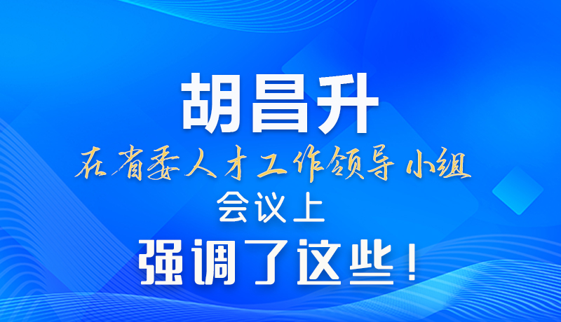 【甘快看】圖解|胡昌升在省委人才工作領(lǐng)導(dǎo)小組會(huì)議上強(qiáng)調(diào)了這些！