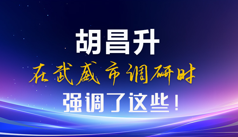 圖解|胡昌升在武威市調(diào)研時強(qiáng)調(diào)了這些！