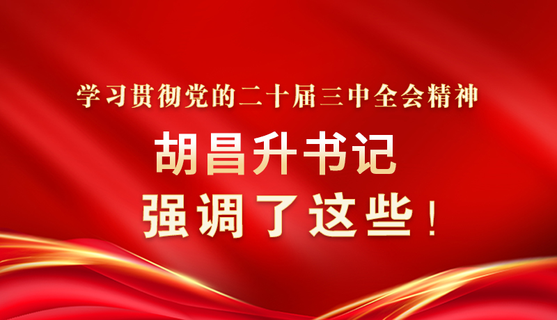 圖解|學(xué)習(xí)貫徹黨的二十屆三中全會(huì)精神 胡昌升書(shū)記強(qiáng)調(diào)了這些！